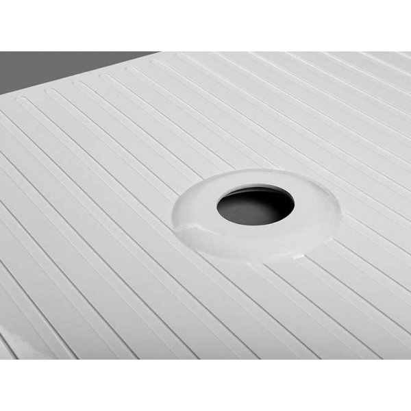 MIRAI sprchová vanička z litého mramoru, obdélník 120x90x1,8cm, levá, bílá