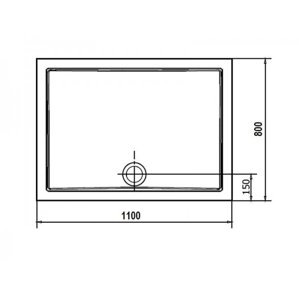 KARIA sprchová vanička z litého mramoru, obdélník 110x80cm, bílá