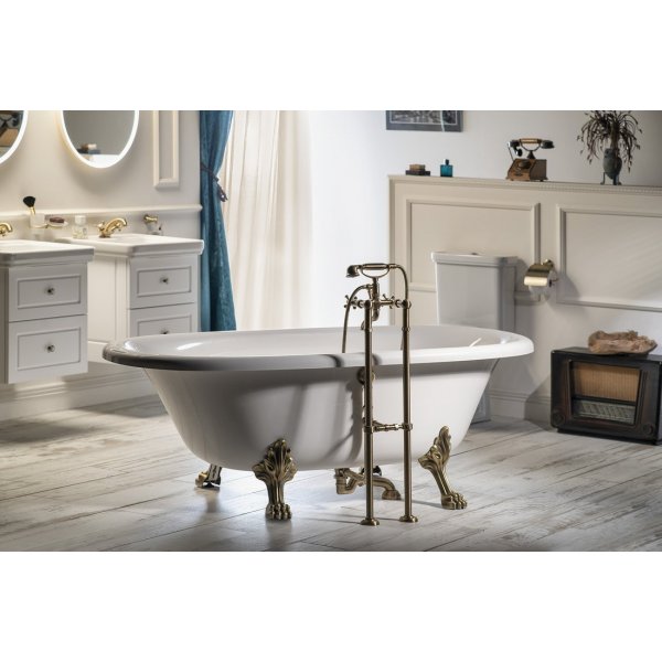 REGATA volně stojící vana 175x85x61cm, nohy bronz, bílá