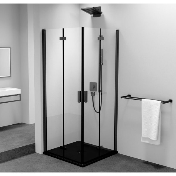 ZOOM BLACK čtvercový sprchový kout 800x800mm, rohový vstup