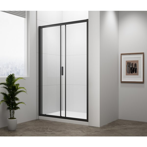 EASY BLACK sprchové dveře 1200mm, čiré sklo