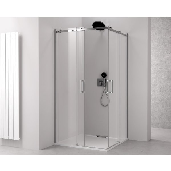 THRON ROUND čtvercový sprchový kout 900x900mm, kulaté pojezdy, rohový vstup