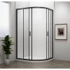 EASY BLACK čtvrtkruhová sprchová zástěna 900x800mm, L/R, čiré sklo