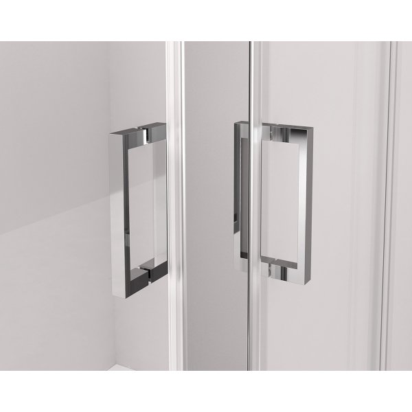 THRON SQUARE čtvercový sprchový kout 1000x1000mm, hranaté pojezdy, rohový vstup