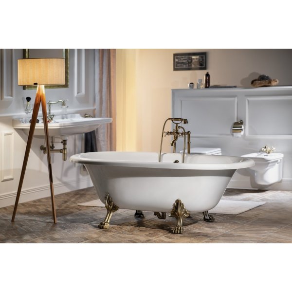 REGATA volně stojící vana 175x85x61cm, nohy bronz, bílá
