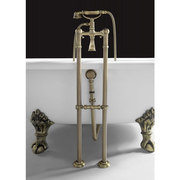 REGATA volně stojící vana 175x85x61cm, nohy bronz, bílá