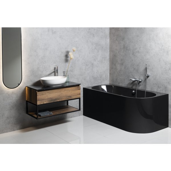 ASTRA L MONOLITH asymetrická vana 160x75x60cm, šedá