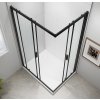 EASY BLACK obdélníková sprchová zástěna 900x800mm, čiré sklo