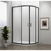 EASY BLACK čtvrtkruhová sprchová zástěna 900x800mm, L/R, čiré sklo