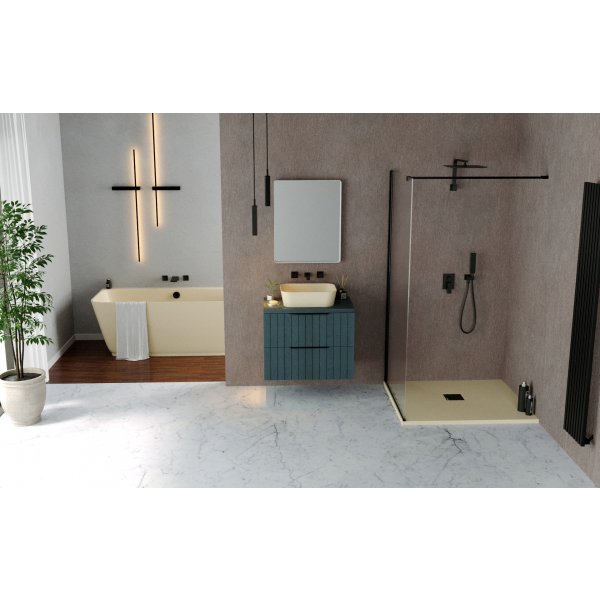 FLEXIA vanička z litého mramoru s možností úpravy rozměru, 110x100cm, béžová mat