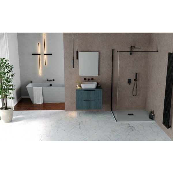 FLEXIA vanička z litého mramoru s možností úpravy rozměru, 130x80cm, šedá mat