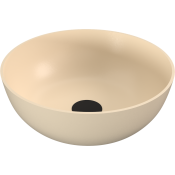 BANERA ROUND umyvadlo na desku, litý mramor, průměr 39cm, béžová mat