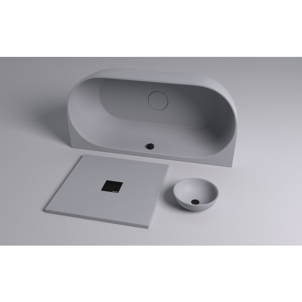 FLEXIA vanička z litého mramoru s možností úpravy rozměru, 120x100cm, šedá mat