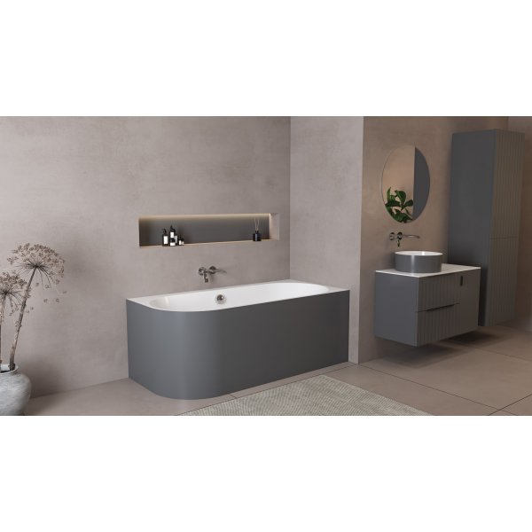 ASTRA R MONOLITH asymetrická vana 160x75x60cm, bílá/carina