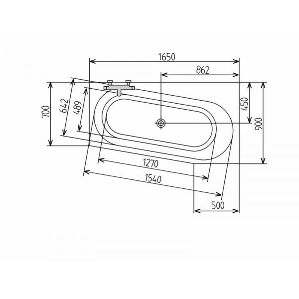 ASTRA WR asymetrická vana 165x90x48cm, bílá