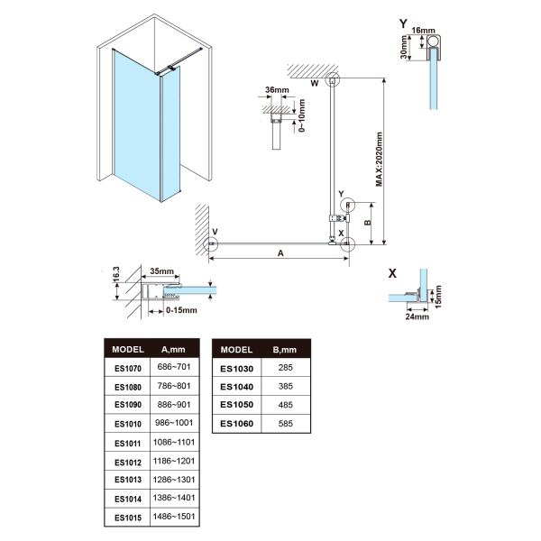 ESCA WHITE MATT jednodílná sprchová zástěna k instalaci ke stěně, sklo čiré, 1400 mm