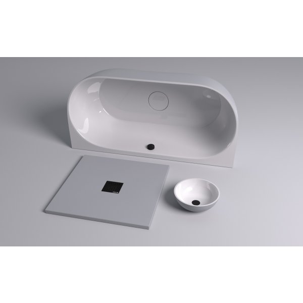 FLEXIA vanička z litého mramoru s možností úpravy rozměru, 90x90cm, šedá mat