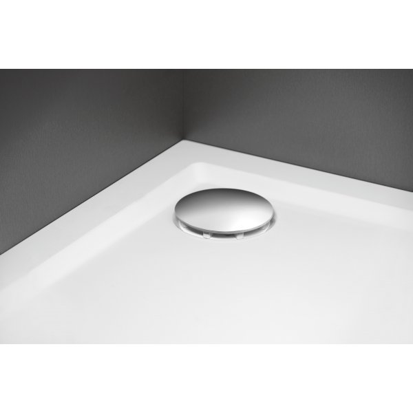 Vaničkový sifon, průměr 90mm, DN40, nízký, krytka nerez lesk