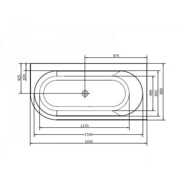 ASTRA R asymetrická vana 165x80x48cm, bílá