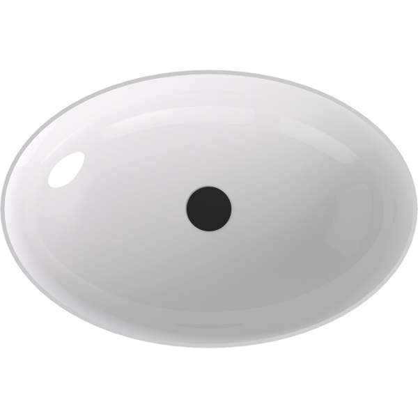 BANERA OVAL umyvadlo na desku, litý mramor, 60x40cm, bílá/šedá mat