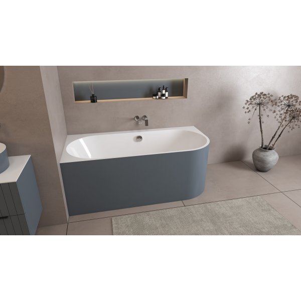 ASTRA L MONOLITH asymetrická vana 160x75x60cm, bílá/siena