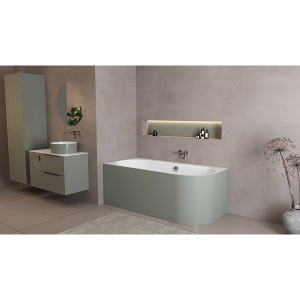 ASTRA L MONOLITH asymetrická vana 160x75x60cm, bílá/verde