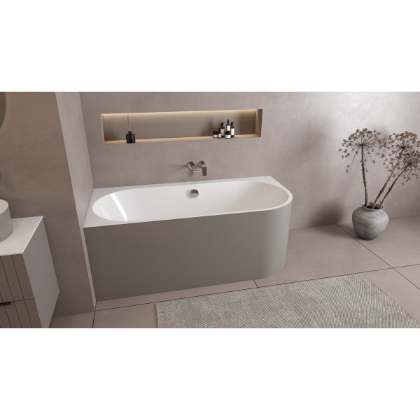 ASTRA L MONOLITH asymetrická vana 160x75x60cm, bílá/agila