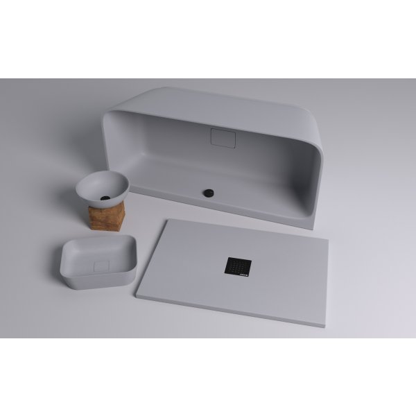 FLEXIA vanička z litého mramoru s možností úpravy rozměru, 120x80cm, šedá mat