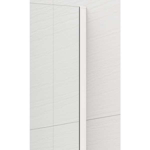 ESCA WHITE MATT jednodílná sprchová zástěna k instalaci ke stěně, sklo Flute, 900 mm