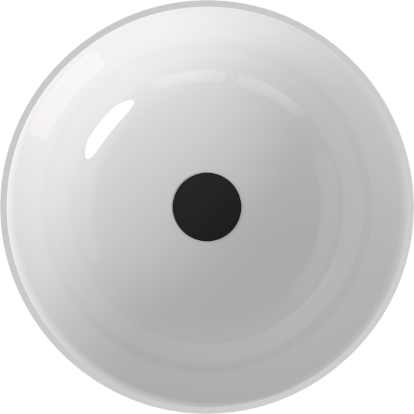 BANERA ROUND umyvadlo na desku, litý mramor, průměr 39cm, bílá/antracit mat