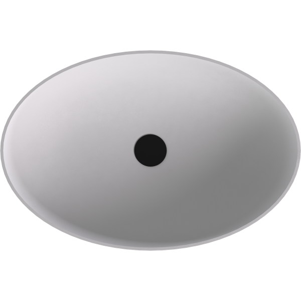 BANERA OVAL umyvadlo na desku, litý mramor, 60x40cm, bílá mat