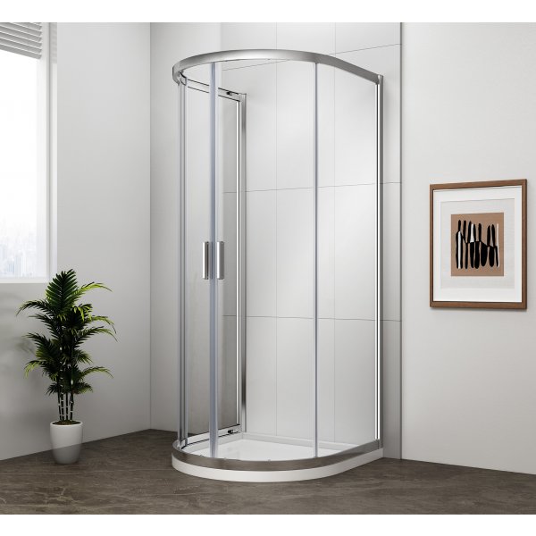 EASY půlkruhová sprchová zástěna 900x900mm, čiré sklo