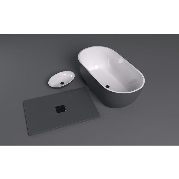 FLEXIA vanička z litého mramoru s možností úpravy rozměru, 100x100cm, antracit mat