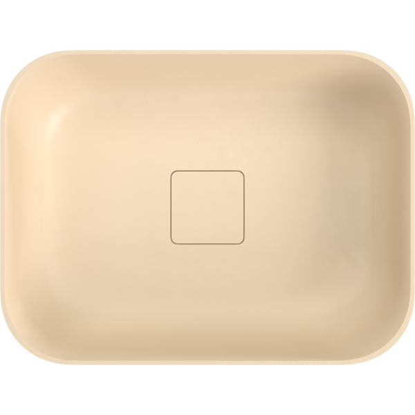 BANERA SQUARE umyvadlo na desku, litý mramor, 50x36cm, béžová mat