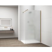 ESCA GOLD MATT jednodílná sprchová zástěna k instalaci ke stěně, matné sklo, 700 mm