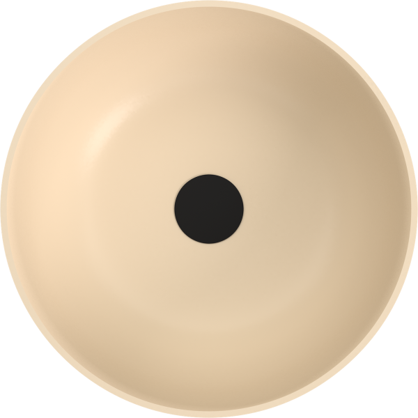 BANERA ROUND umyvadlo na desku, litý mramor, průměr 39cm, béžová mat