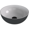 BANERA ROUND umyvadlo na desku, litý mramor, průměr 39cm, bílá/antracit mat