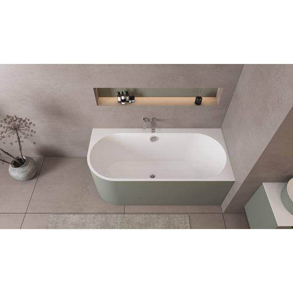 ASTRA R MONOLITH asymetrická vana 160x75x60cm, bílá/verde