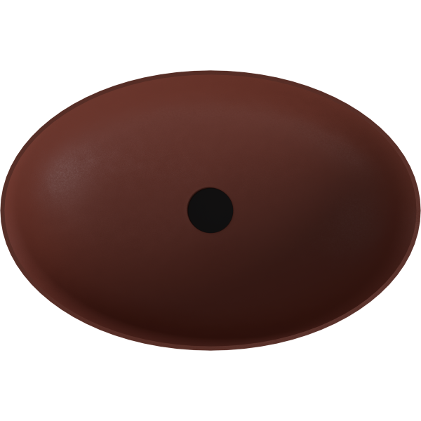 BANERA OVAL umyvadlo na desku, litý mramor, 60x40cm, hnědá mat