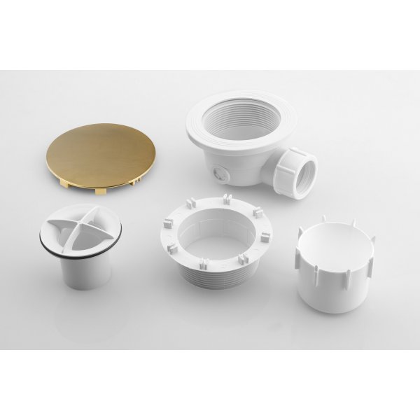 Vaničkový sifon, průměr 90mm, DN40, krytka zlato mat