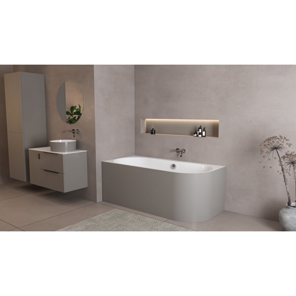 ASTRA L MONOLITH asymetrická vana 160x75x60cm, bílá/agila