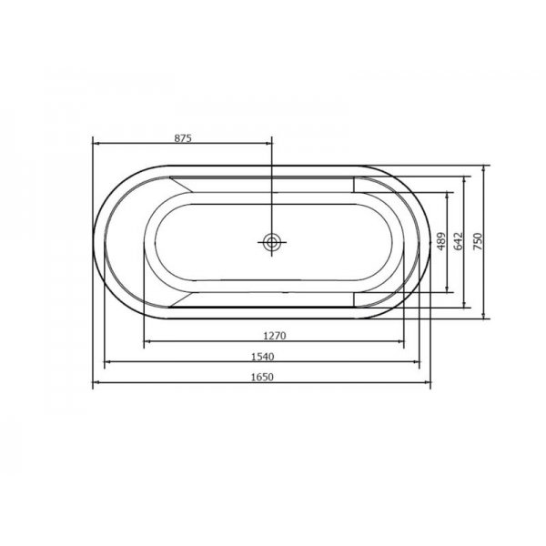 ASTRA O oválná vana 165x75x48cm, bílá