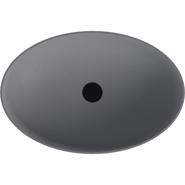 BANERA OVAL umyvadlo na desku, litý mramor, 60x40cm, šedá mat