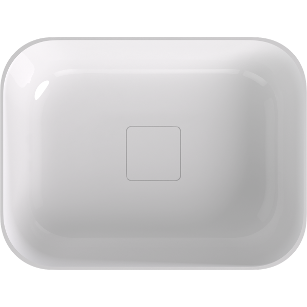 BANERA SQUARE umyvadlo na desku, litý mramor, 50x36cm, bílá/antracit mat