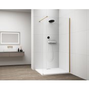 ESCA GOLD MATT jednodílná sprchová zástěna k instalaci ke stěně, sklo čiré, 1000 mm