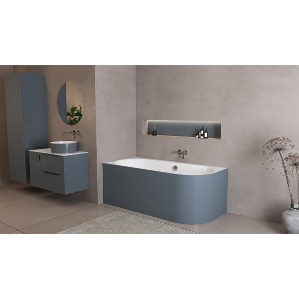 ASTRA L MONOLITH asymetrická vana 160x75x60cm, bílá/siena