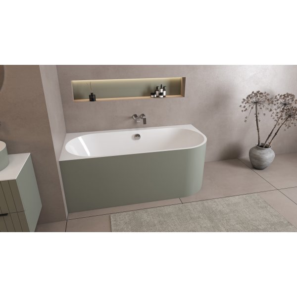 ASTRA L MONOLITH asymetrická vana 160x75x60cm, bílá/verde