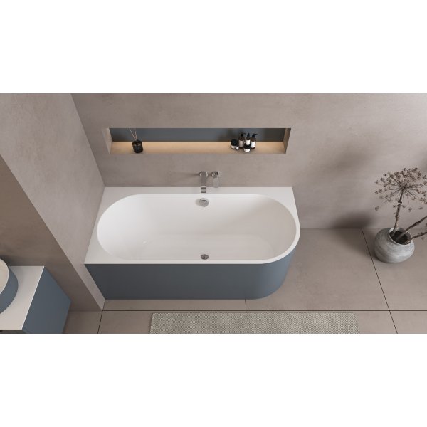 ASTRA L MONOLITH asymetrická vana 160x75x60cm, bílá/siena