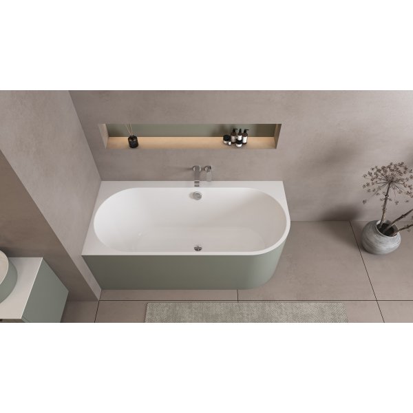 ASTRA L MONOLITH asymetrická vana 160x75x60cm, bílá/verde