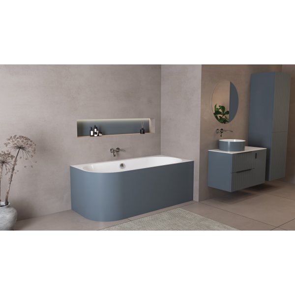 ASTRA R MONOLITH asymetrická vana 160x75x60cm, bílá/siena